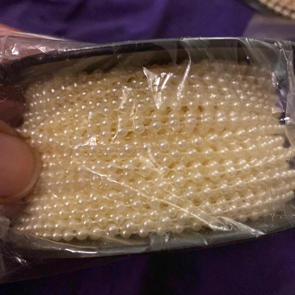 Faux Cream Pearl Bead Garland Spool